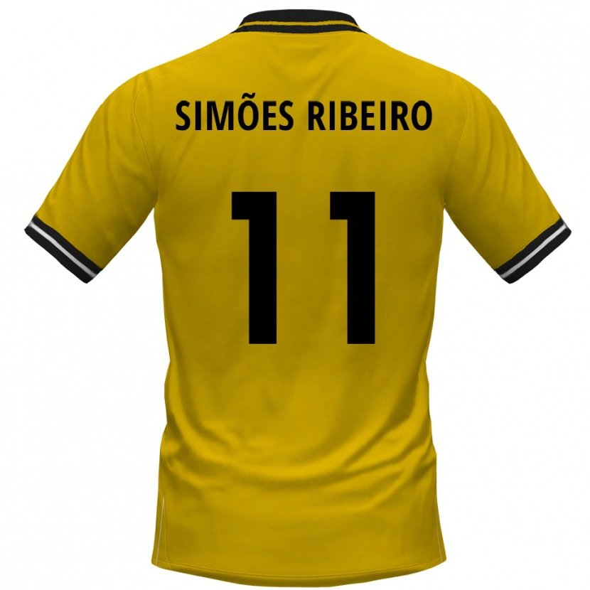 Danxen Kvinder Dominik Simões Ribeiro #11 Gul Sort Hjemmebane Spillertrøjer 2025/26 Trøje T-Shirt