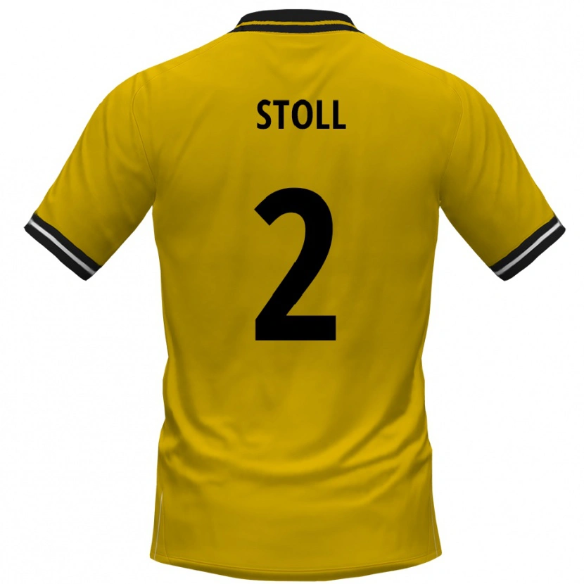 Danxen Kvinder Patrick Stoll #2 Gul Sort Hjemmebane Spillertrøjer 2025/26 Trøje T-Shirt