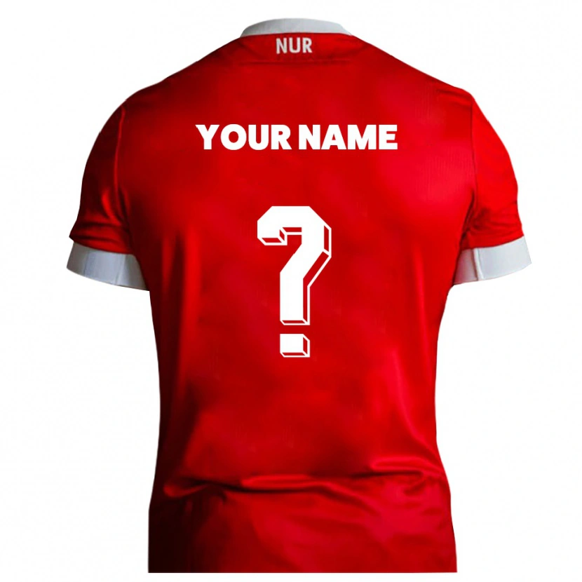 Danxen Kvinder Dit Navn #0 Rød Hvid Hjemmebane Spillertrøjer 2025/26 Trøje T-Shirt