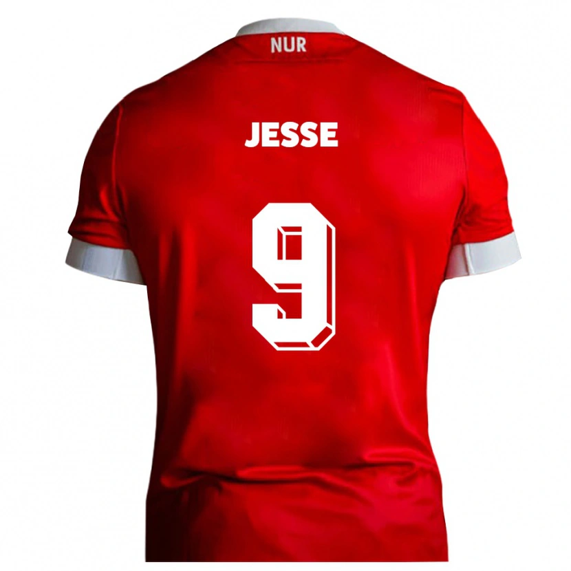 Danxen Kvinder Lennard Jesse #9 Rød Hvid Hjemmebane Spillertrøjer 2025/26 Trøje T-Shirt