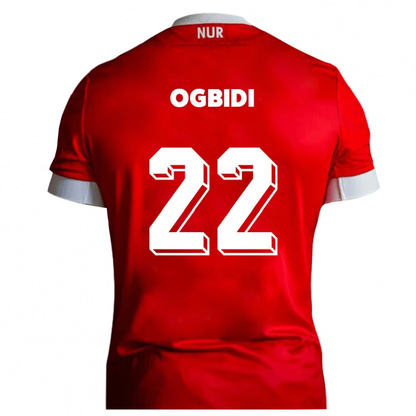 Danxen Kvinder Theo Ogbidi #22 Rød Hvid Hjemmebane Spillertrøjer 2025/26 Trøje T-Shirt