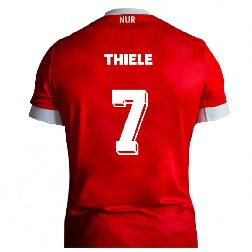 Danxen Kvinder Timmy Thiele #7 Rød Hvid Hjemmebane Spillertrøjer 2025/26 Trøje T-Shirt
