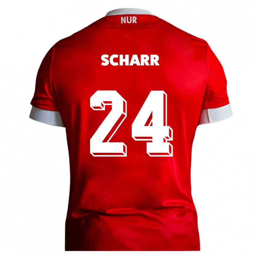 Danxen Kvinder Janne Scharr #24 Rød Hvid Hjemmebane Spillertrøjer 2025/26 Trøje T-Shirt