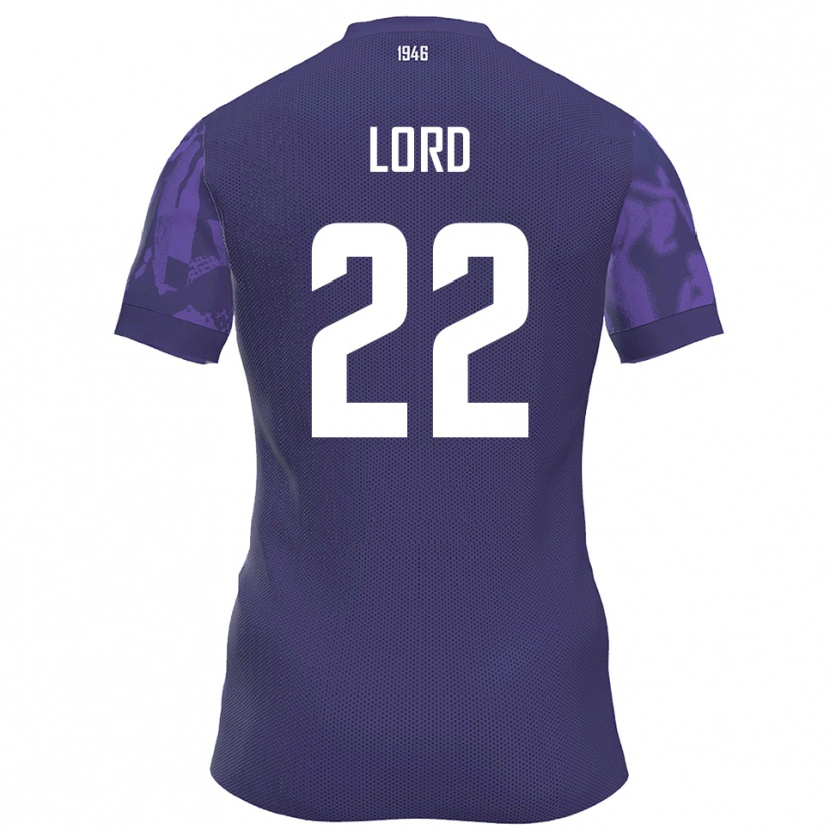 Danxen Kvinder Louis Lord #22 Lilla Hvid Hjemmebane Spillertrøjer 2025/26 Trøje T-Shirt