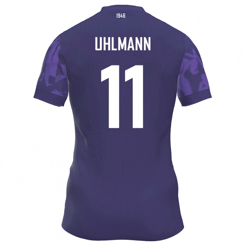 Danxen Kvinder Eric Uhlmann #11 Lilla Hvid Hjemmebane Spillertrøjer 2025/26 Trøje T-Shirt