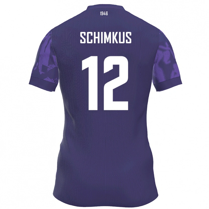 Danxen Kvinder Lukas Schimkus #12 Lilla Hvid Hjemmebane Spillertrøjer 2025/26 Trøje T-Shirt