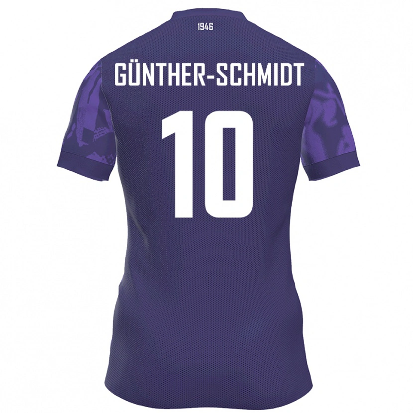 Danxen Kvinder Julian Günther-Schmidt #10 Lilla Hvid Hjemmebane Spillertrøjer 2025/26 Trøje T-Shirt