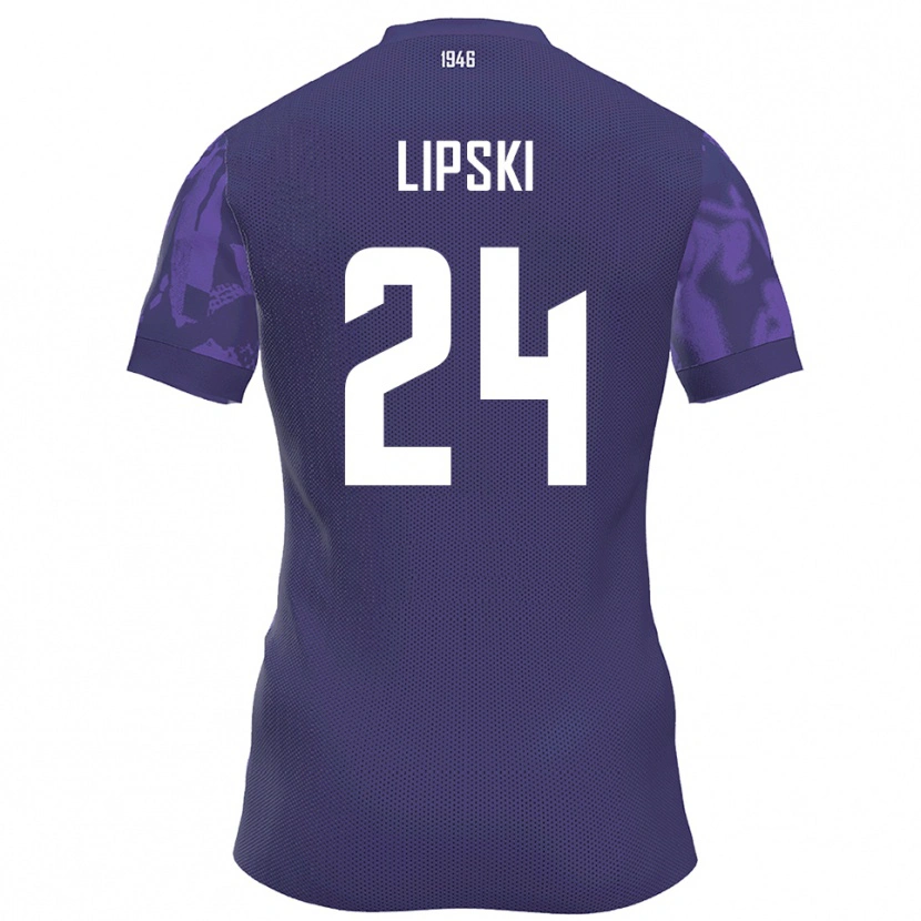 Danxen Kvinder Yarin Lipski #24 Lilla Hvid Hjemmebane Spillertrøjer 2025/26 Trøje T-Shirt