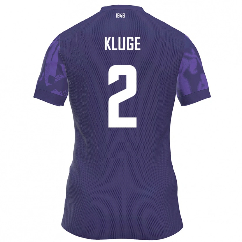 Danxen Kvinder Maximilian Kluge #2 Lilla Hvid Hjemmebane Spillertrøjer 2025/26 Trøje T-Shirt