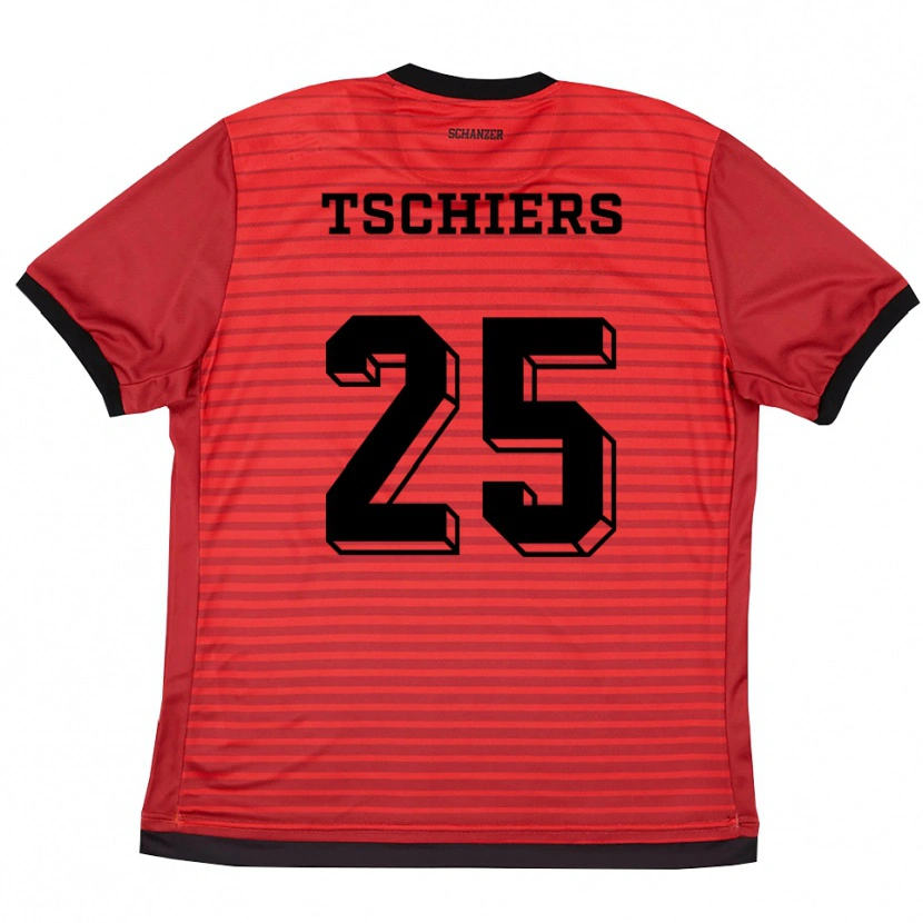 Danxen Kvinder Sarah Tschiers #25 Rød Sort Hjemmebane Spillertrøjer 2025/26 Trøje T-Shirt