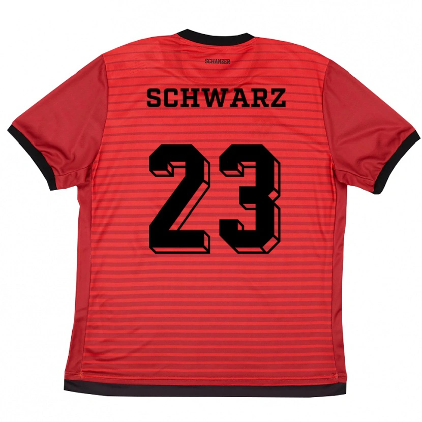 Danxen Kvinder Magdalena Schwarz #23 Rød Sort Hjemmebane Spillertrøjer 2025/26 Trøje T-Shirt