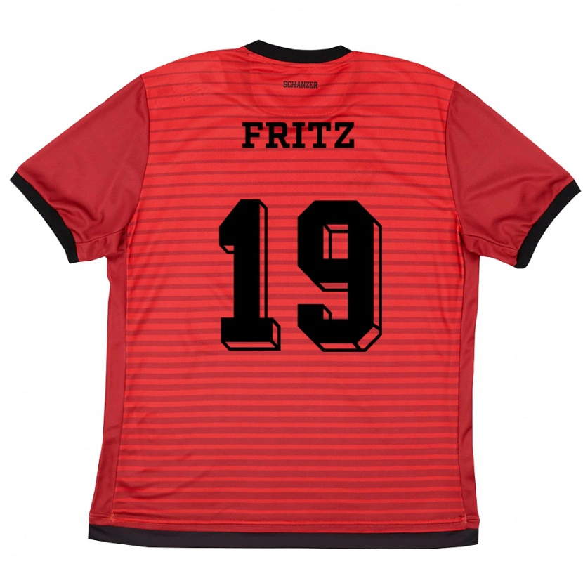 Danxen Kvinder Anna-Lena Fritz #19 Rød Sort Hjemmebane Spillertrøjer 2025/26 Trøje T-Shirt