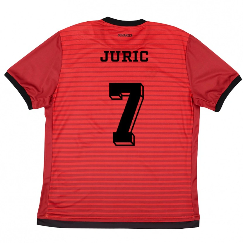 Danxen Kvinder Kristjan Juric #7 Rød Sort Hjemmebane Spillertrøjer 2025/26 Trøje T-Shirt
