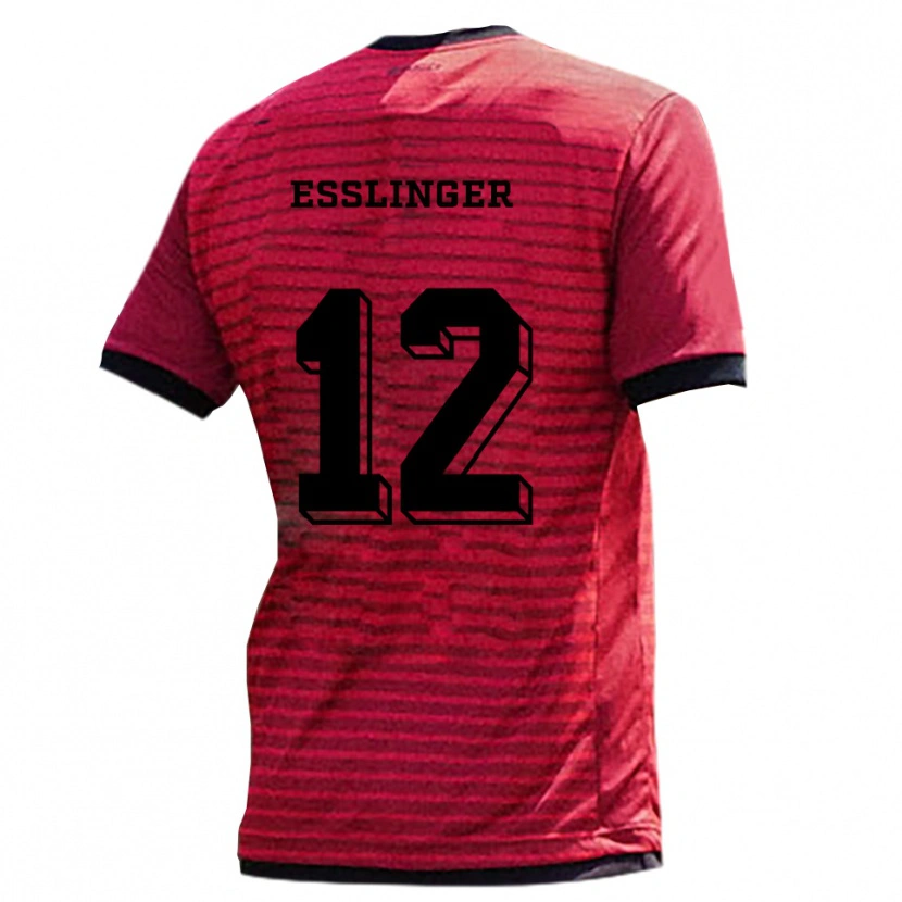 Danxen Kvinder Rafael Eßlinger #12 Rød Sort Hjemmebane Spillertrøjer 2025/26 Trøje T-Shirt
