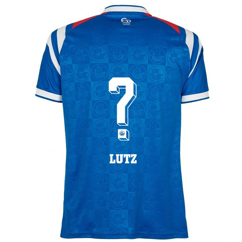 Danxen Kvinder Marvin Lutz #0 Blå Hvid Rød Hjemmebane Spillertrøjer 2025/26 Trøje T-Shirt