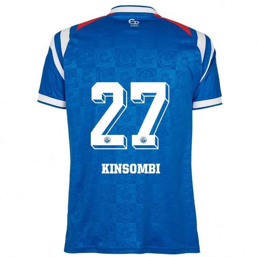 Danxen Kvinder Christian Kinsombi #27 Blå Hvid Rød Hjemmebane Spillertrøjer 2025/26 Trøje T-Shirt