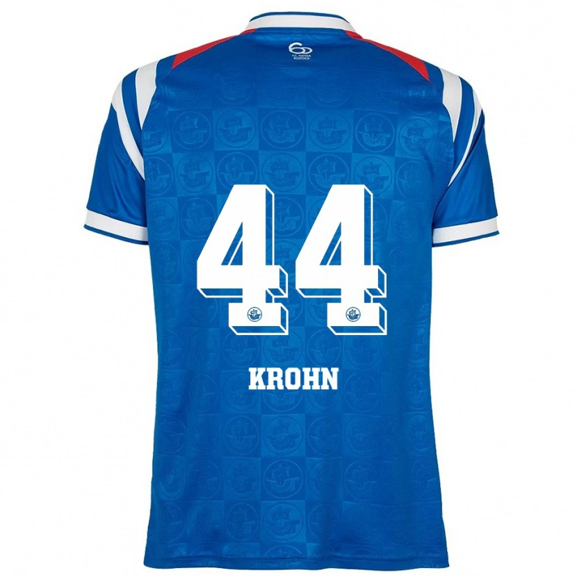 Danxen Kvinder Tim Krohn #44 Blå Hvid Rød Hjemmebane Spillertrøjer 2025/26 Trøje T-Shirt