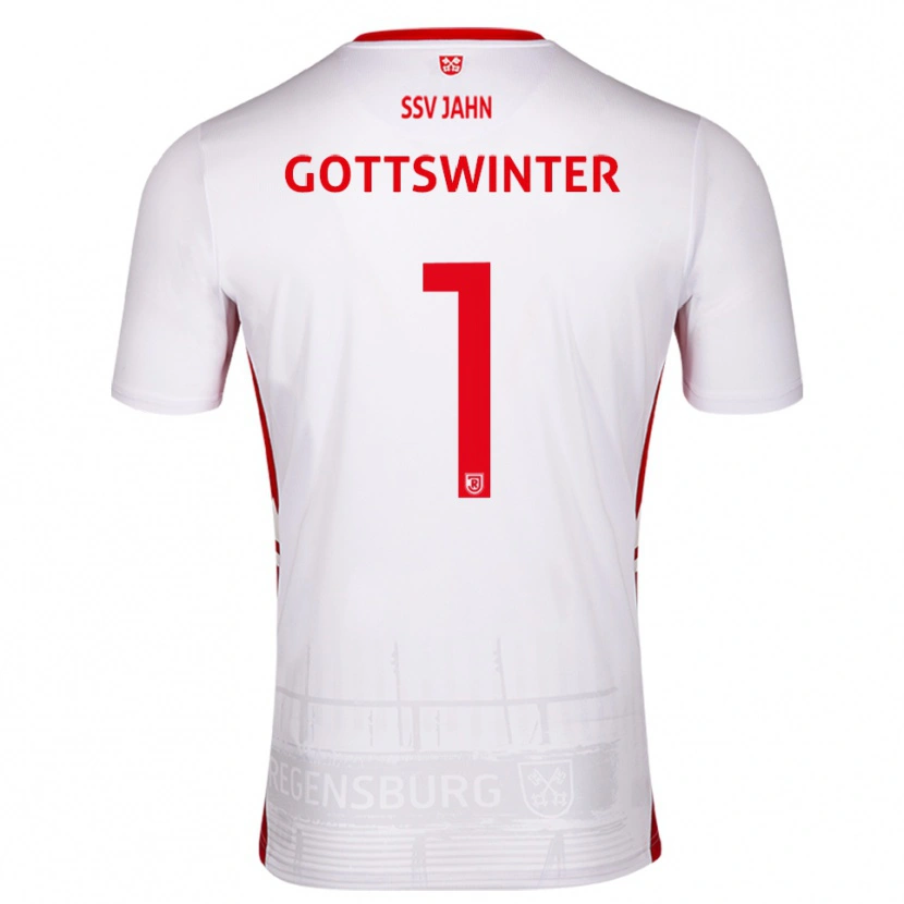 Danxen Kvinder Florian Gottswinter #1 Hvid Rød Hjemmebane Spillertrøjer 2025/26 Trøje T-Shirt