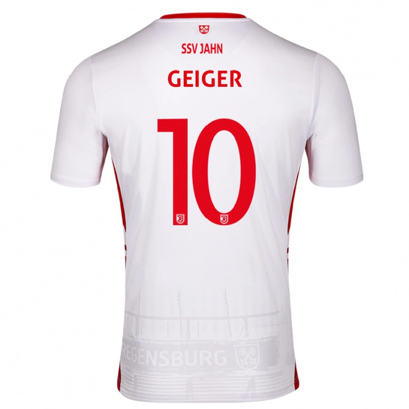 Danxen Kvinder Maximilian Geiger #10 Hvid Rød Hjemmebane Spillertrøjer 2025/26 Trøje T-Shirt
