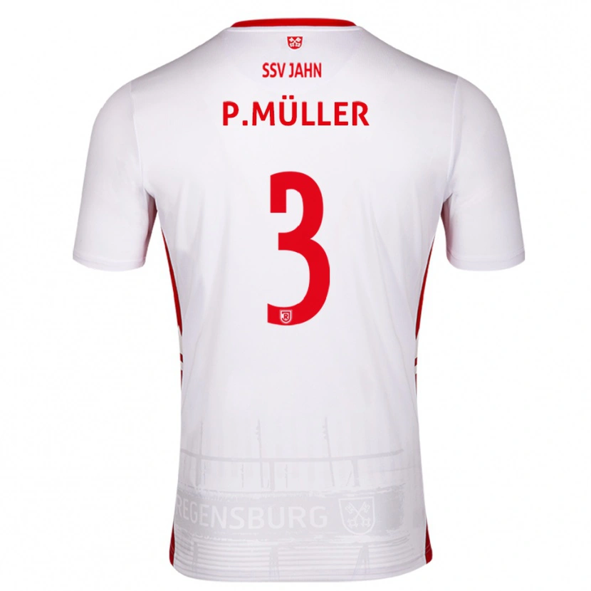 Danxen Kvinder Paul Müller #3 Hvid Rød Hjemmebane Spillertrøjer 2025/26 Trøje T-Shirt