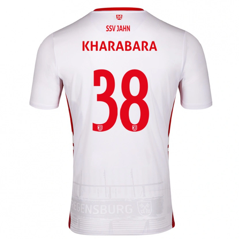 Danxen Kvinder Volodymyr Kharabara #38 Hvid Rød Hjemmebane Spillertrøjer 2025/26 Trøje T-Shirt