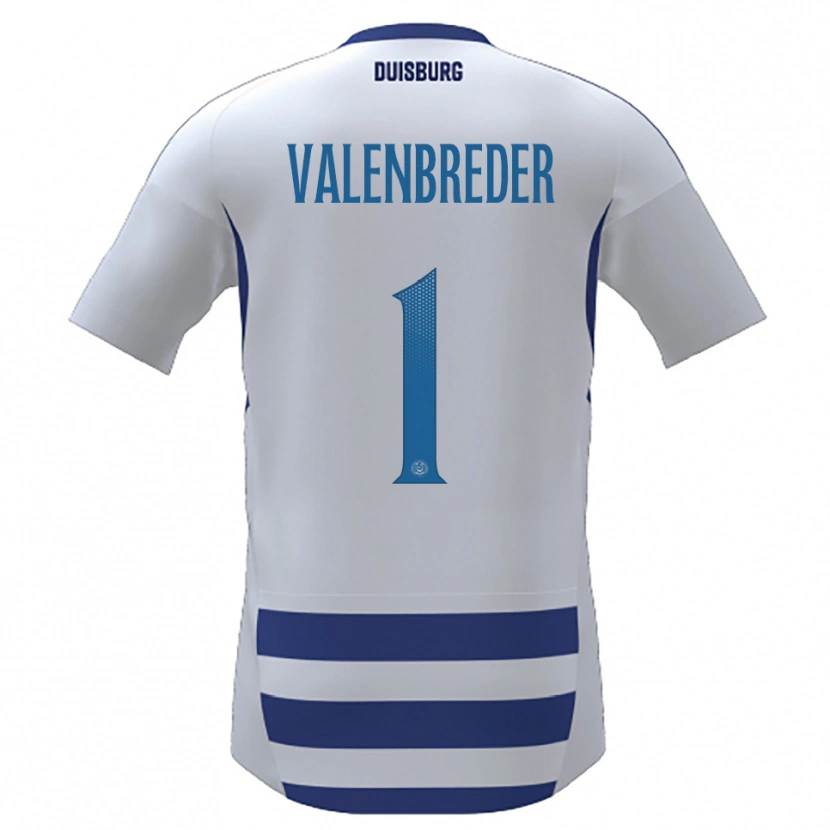 Danxen Kvinder Frederik Valenbreder #1 Hvid Blå Hjemmebane Spillertrøjer 2025/26 Trøje T-Shirt