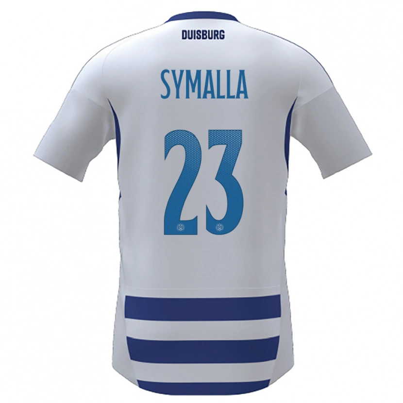 Danxen Kvinder Jan-Simon Symalla #23 Hvid Blå Hjemmebane Spillertrøjer 2025/26 Trøje T-Shirt