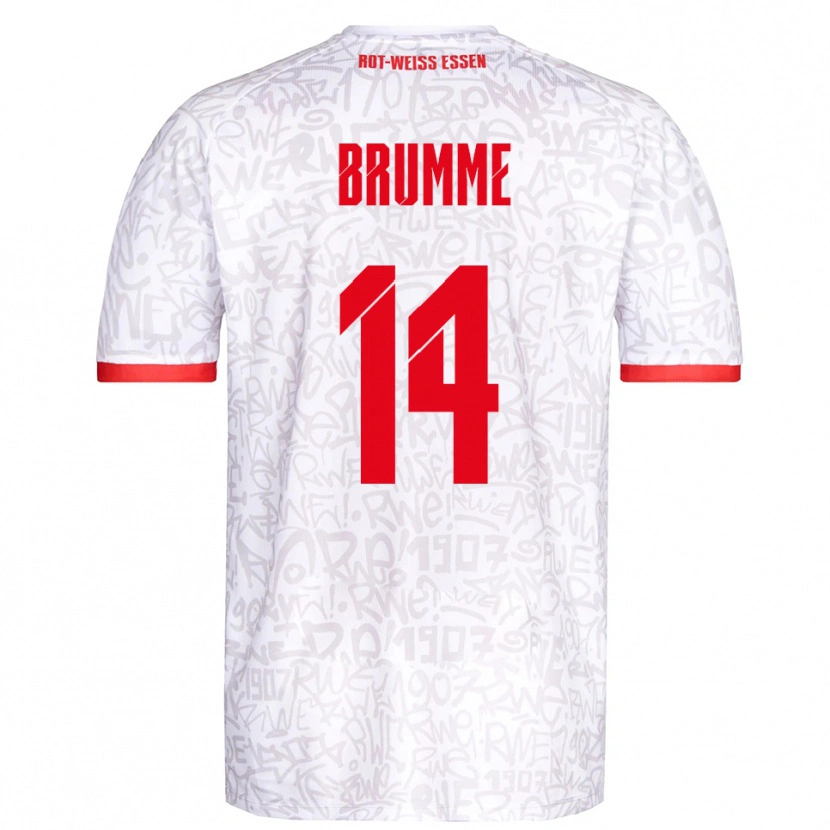 Danxen Kvinder Lucas Brumme #14 Hvid Rød Hjemmebane Spillertrøjer 2025/26 Trøje T-Shirt