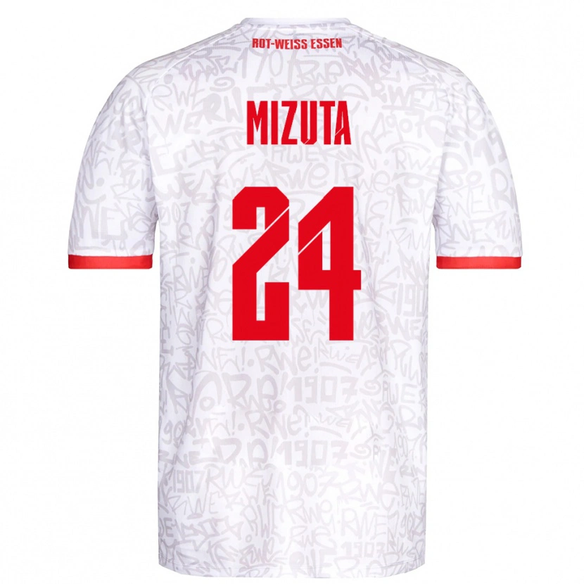 Danxen Kvinder Kaito Mizuta #24 Hvid Rød Hjemmebane Spillertrøjer 2025/26 Trøje T-Shirt