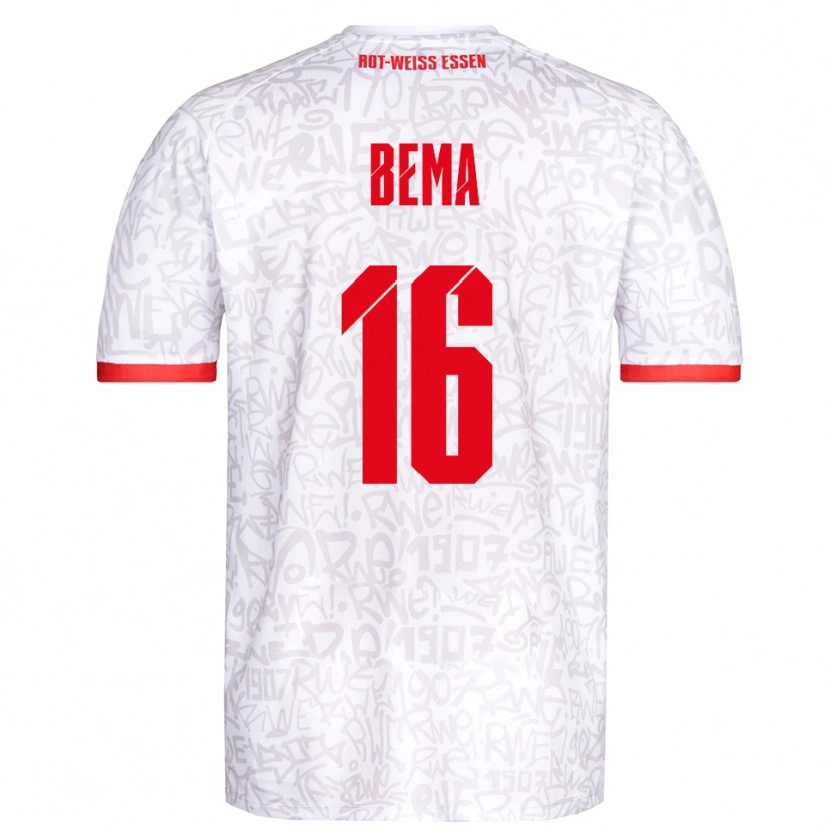 Danxen Kvinder Joel Bema #16 Hvid Rød Hjemmebane Spillertrøjer 2025/26 Trøje T-Shirt