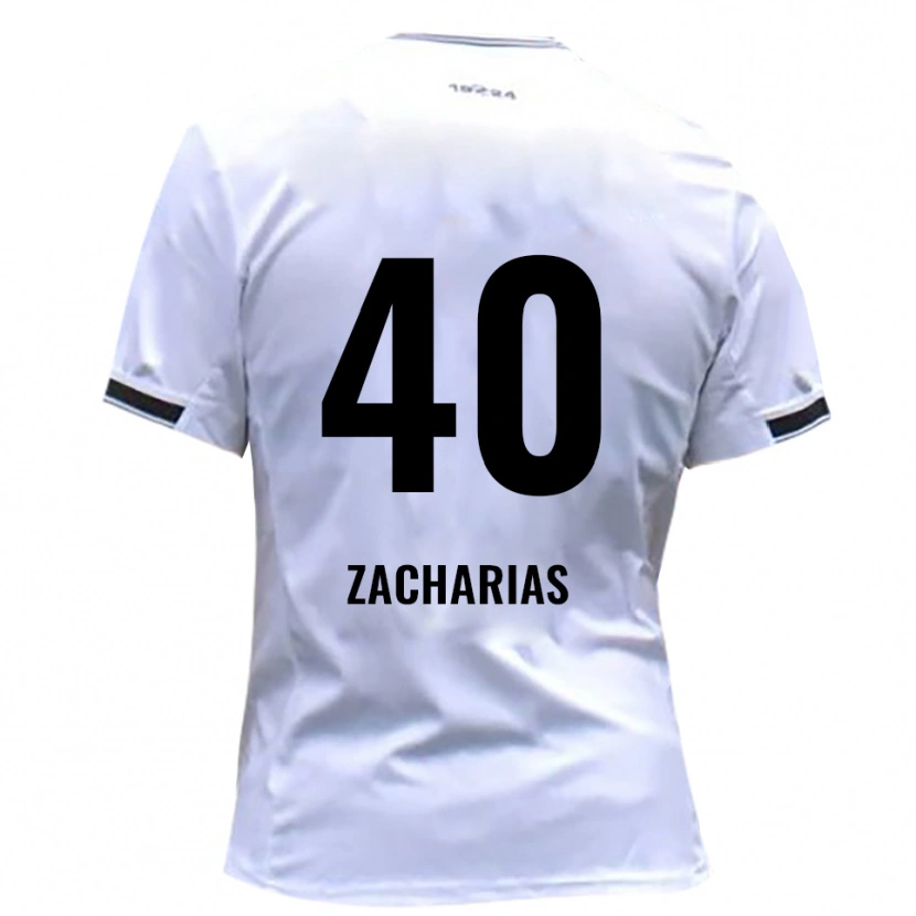 Danxen Kvinder Marlon Zacharias #40 Hvid Rød Hjemmebane Spillertrøjer 2025/26 Trøje T-Shirt