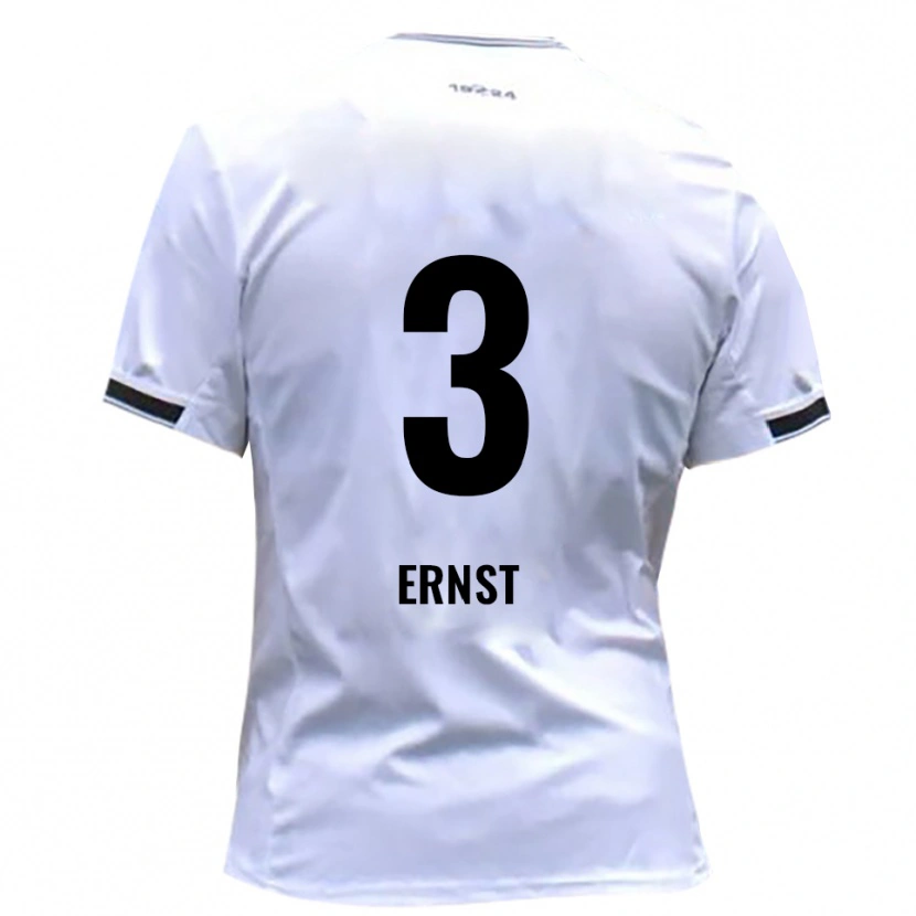 Danxen Kvinder Max Ernst #3 Hvid Rød Hjemmebane Spillertrøjer 2025/26 Trøje T-Shirt