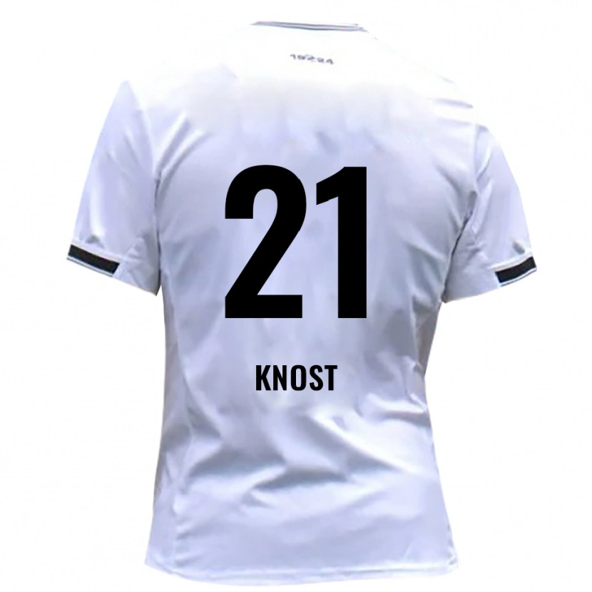 Danxen Kvinder Tobias Knost #21 Hvid Rød Hjemmebane Spillertrøjer 2025/26 Trøje T-Shirt