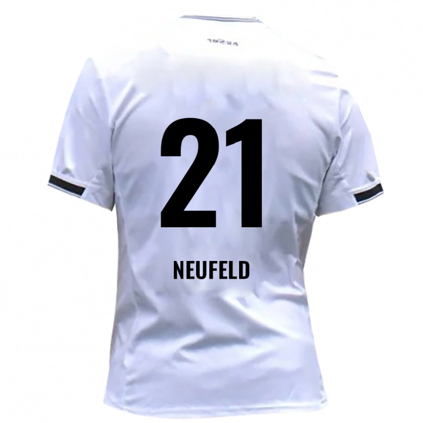 Danxen Kvinder Simon Neufeld #21 Hvid Rød Hjemmebane Spillertrøjer 2025/26 Trøje T-Shirt