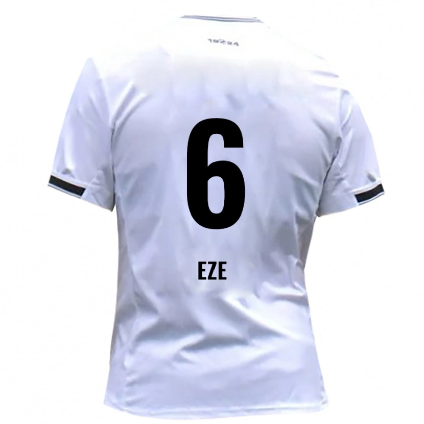 Danxen Kvinder Joshua Eze #6 Hvid Rød Hjemmebane Spillertrøjer 2025/26 Trøje T-Shirt