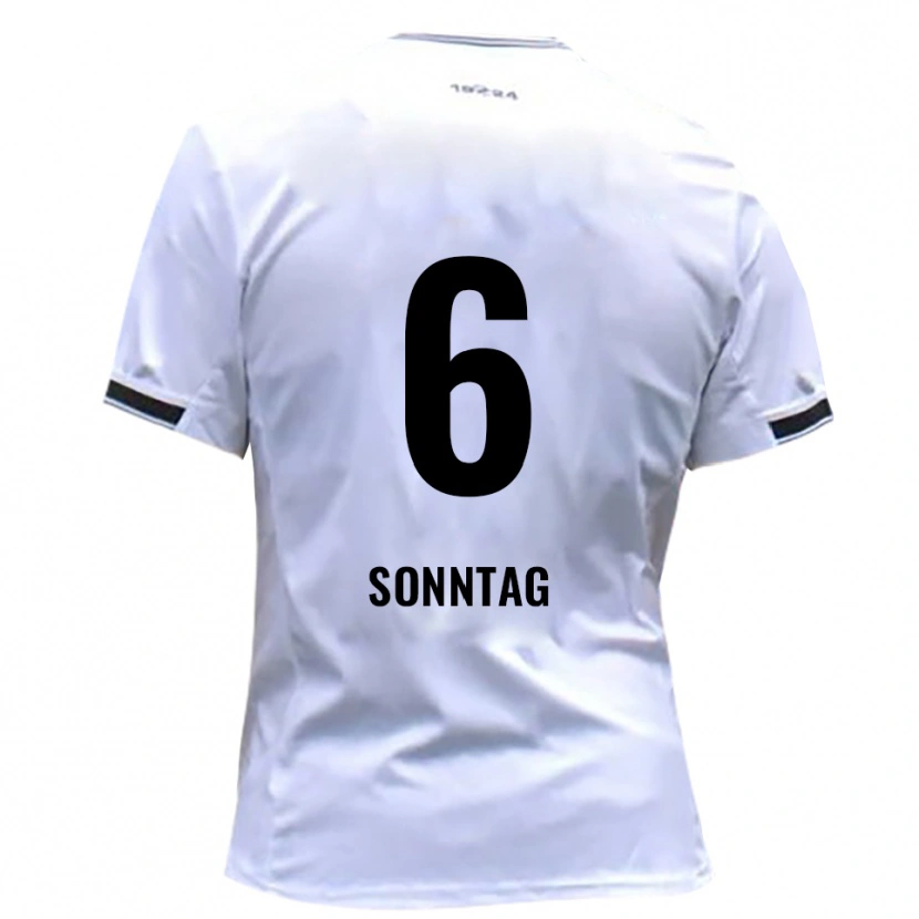 Danxen Kvinder Cristiano Sonntag #6 Hvid Rød Hjemmebane Spillertrøjer 2025/26 Trøje T-Shirt