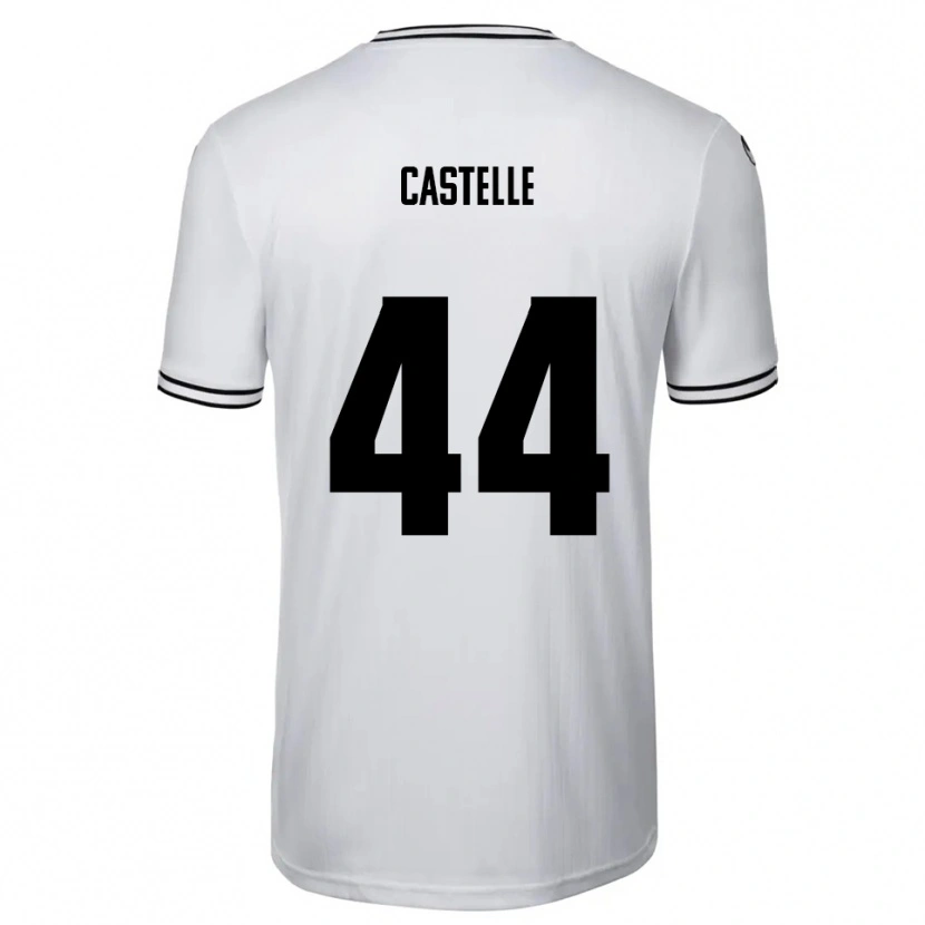 Danxen Kvinder Niklas Castelle #44 Hvid Sort Hjemmebane Spillertrøjer 2025/26 Trøje T-Shirt