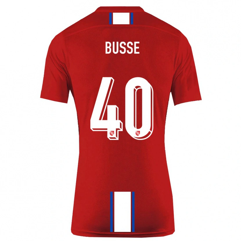 Danxen Kvinder Jonah Busse #40 Rød Hvid Hjemmebane Spillertrøjer 2025/26 Trøje T-Shirt