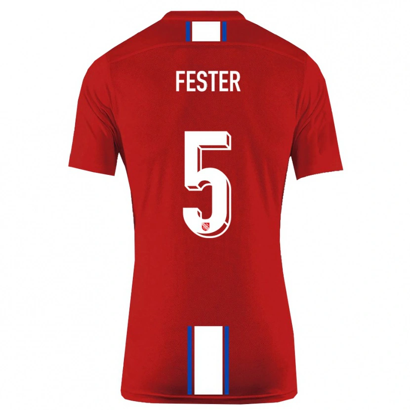 Danxen Kvinder Luka Fester #5 Rød Hvid Hjemmebane Spillertrøjer 2025/26 Trøje T-Shirt