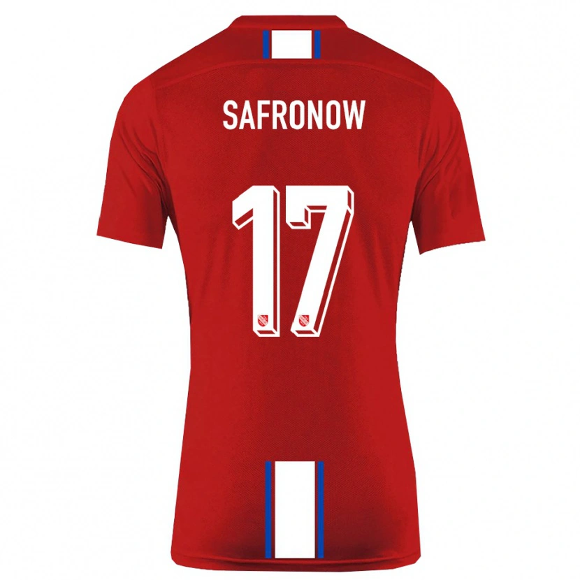 Danxen Kvinder Maxim Safronow #17 Rød Hvid Hjemmebane Spillertrøjer 2025/26 Trøje T-Shirt