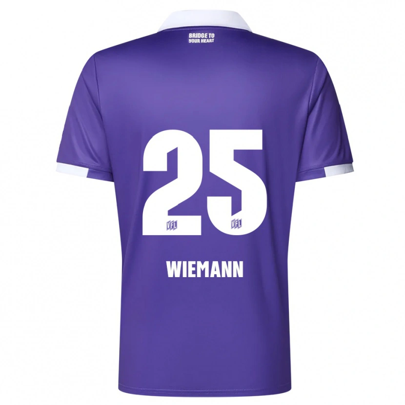 Danxen Kvinder Niklas Wiemann #25 Lilla Hvid Hjemmebane Spillertrøjer 2025/26 Trøje T-Shirt