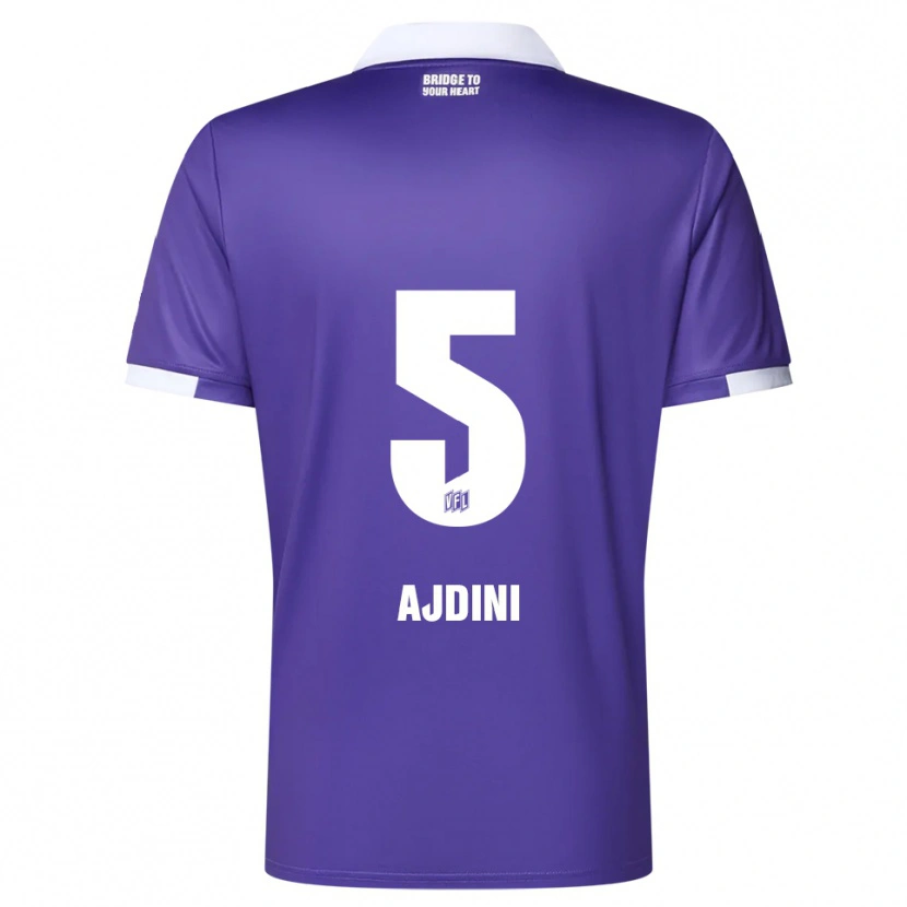 Danxen Kvinder Bashkim Ajdini #5 Lilla Hvid Hjemmebane Spillertrøjer 2025/26 Trøje T-Shirt
