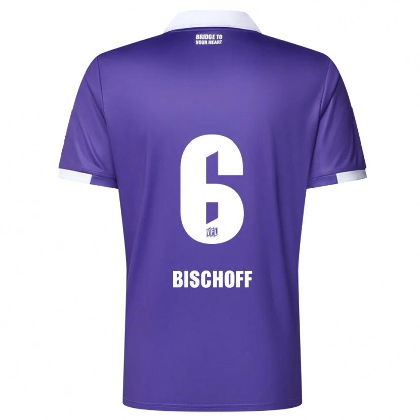 Danxen Kvinder Vincent Bischoff #6 Lilla Hvid Hjemmebane Spillertrøjer 2025/26 Trøje T-Shirt