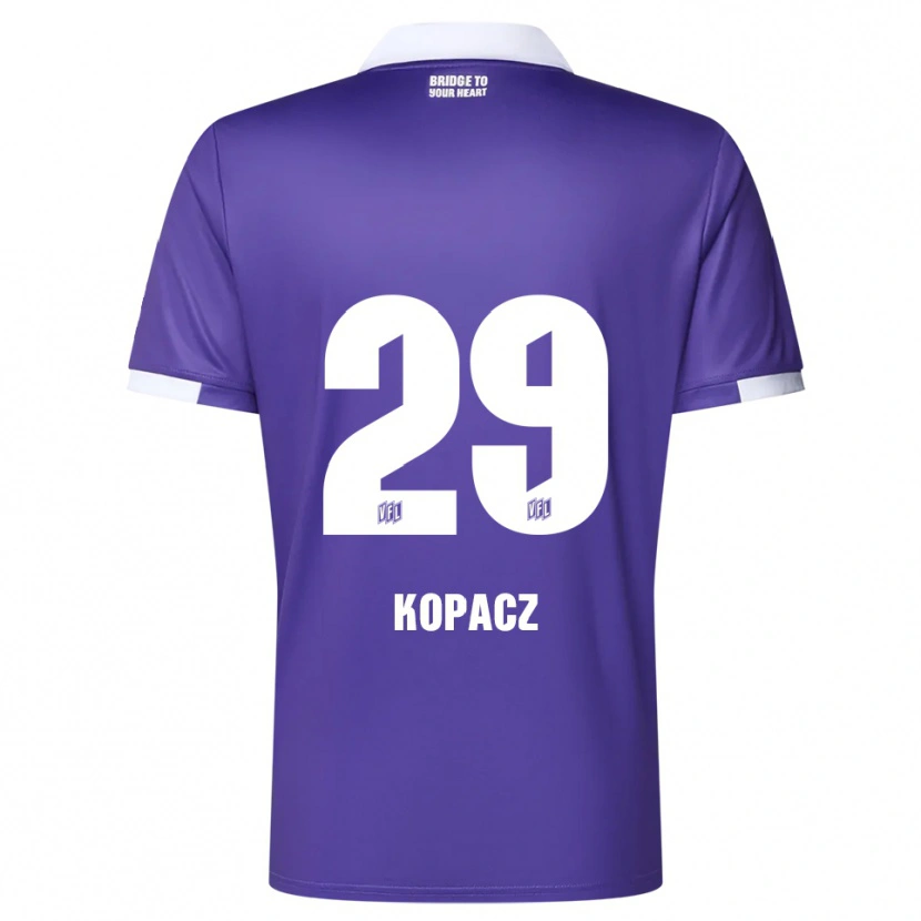 Danxen Kvinder David Kopacz #29 Lilla Hvid Hjemmebane Spillertrøjer 2025/26 Trøje T-Shirt