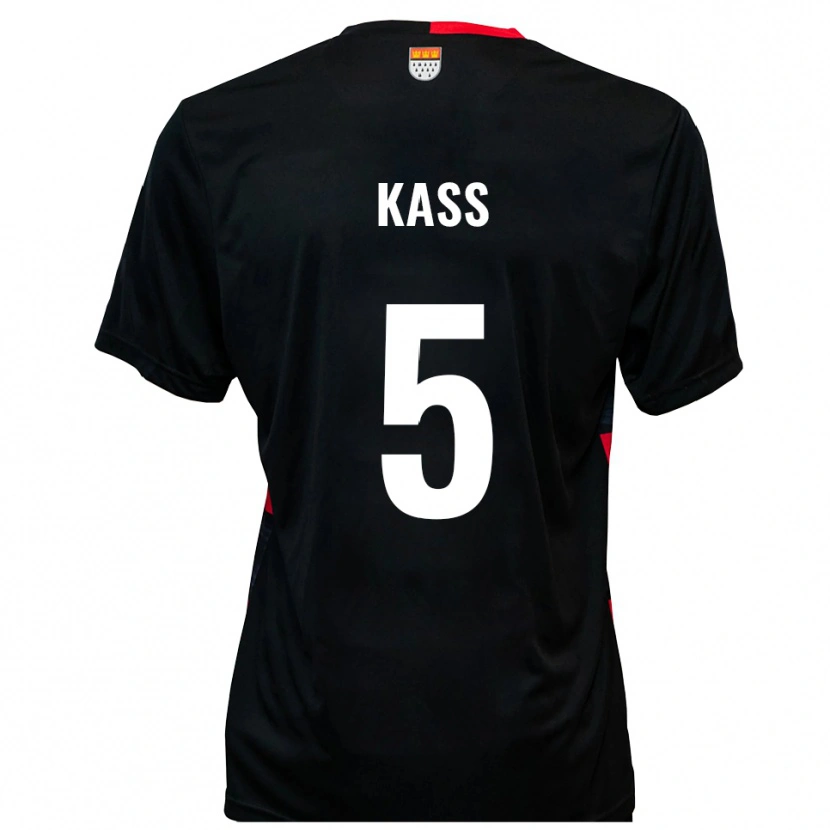 Danxen Kvinder Martin Kass #5 Sort Rød Hjemmebane Spillertrøjer 2025/26 Trøje T-Shirt