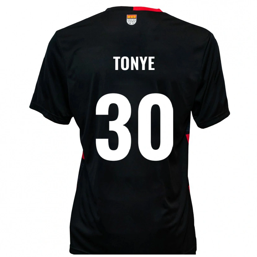 Danxen Kvinder Yannick Tonye #30 Sort Rød Hjemmebane Spillertrøjer 2025/26 Trøje T-Shirt