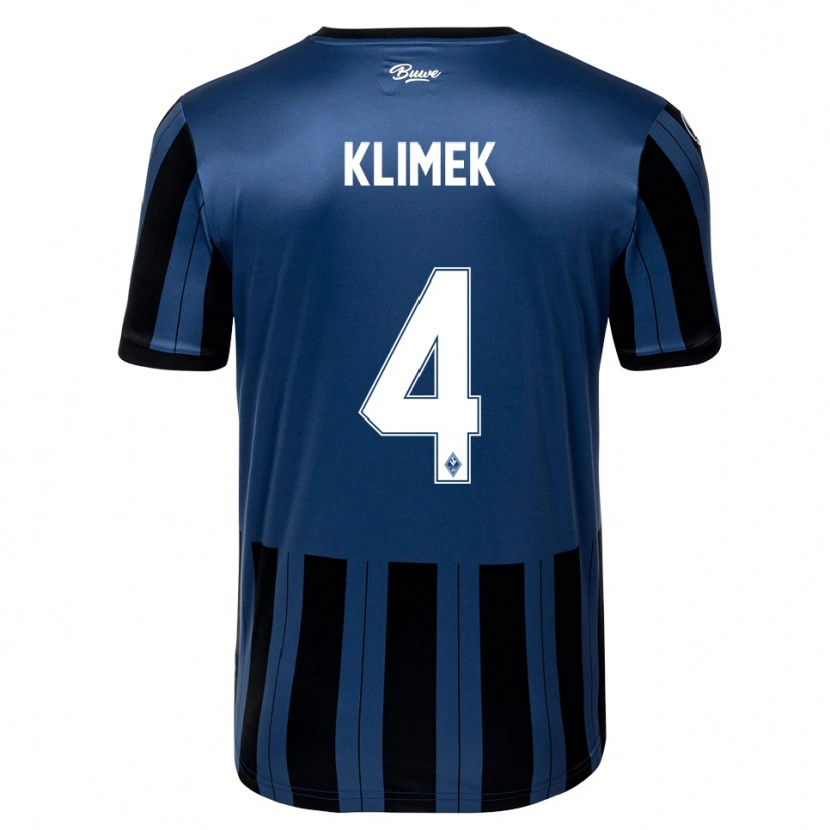 Danxen Kvinder Tom Klimek #4 Blå Grå Sort Hjemmebane Spillertrøjer 2025/26 Trøje T-Shirt