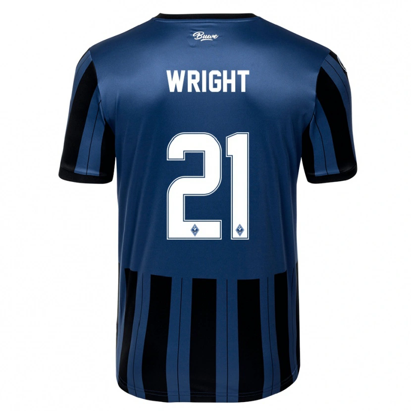 Danxen Kvinder Dean Wright #21 Blå Grå Sort Hjemmebane Spillertrøjer 2025/26 Trøje T-Shirt