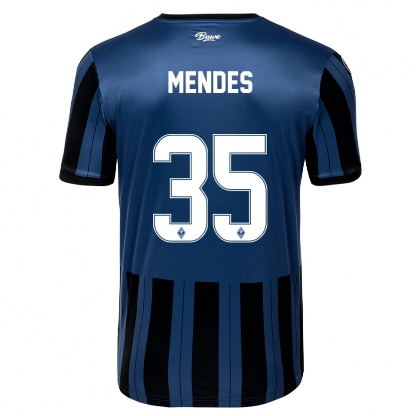 Danxen Kvinder Djayson Mendes #35 Blå Grå Sort Hjemmebane Spillertrøjer 2025/26 Trøje T-Shirt