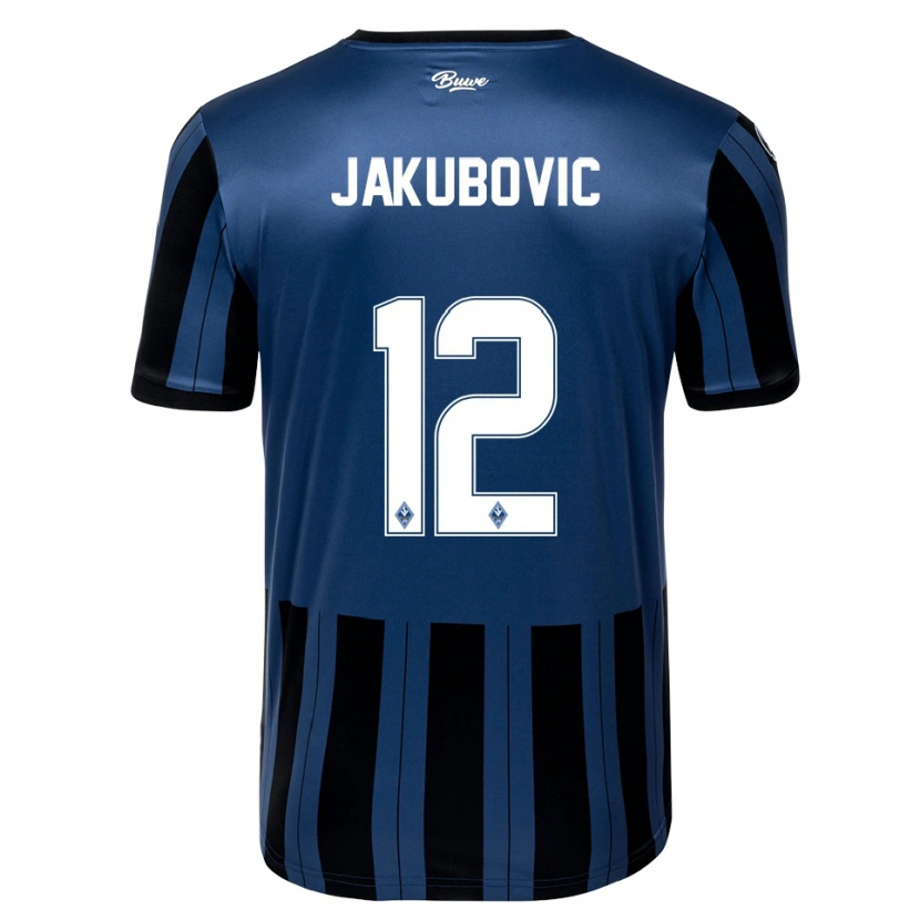 Danxen Kvinder Harun Jakubovic #12 Blå Grå Sort Hjemmebane Spillertrøjer 2025/26 Trøje T-Shirt
